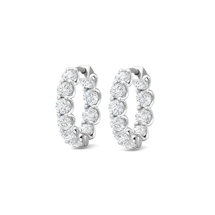 Lab Grown Diamond Classic Hoop Earrings 3.15ctw
