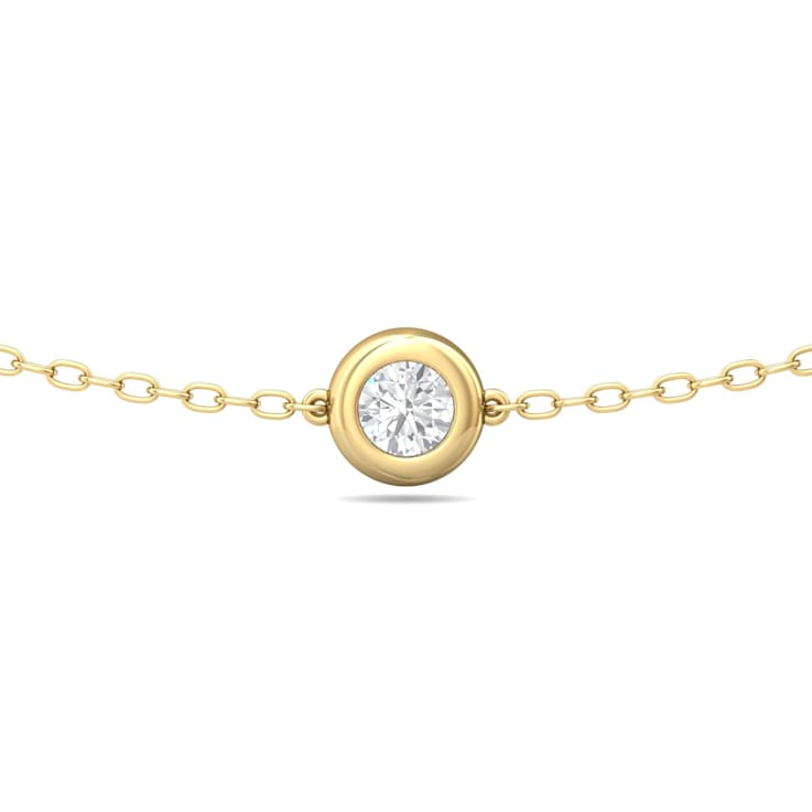 14K Yellow Gold 7 Stone Lab Grown Diamond by the Yard 16 Inch Station
Necklace With 2 Inch Extender