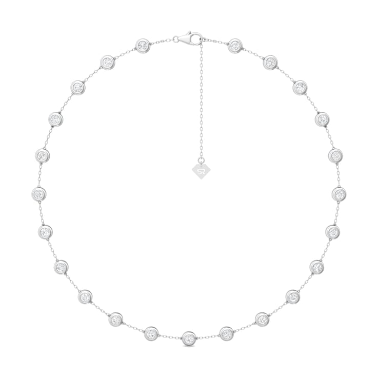 14K White Gold Lab Grown Diamond by the Yard 16 Inch Station Necklace
With 2 Inch Extender