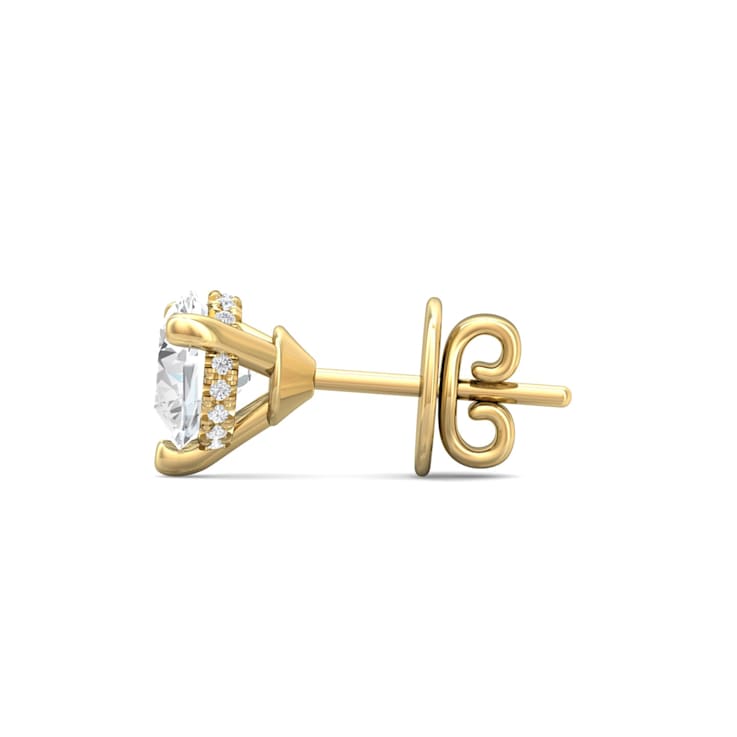 18K Gold Lab Grown Diamond Stud Earrings 1.55ctw