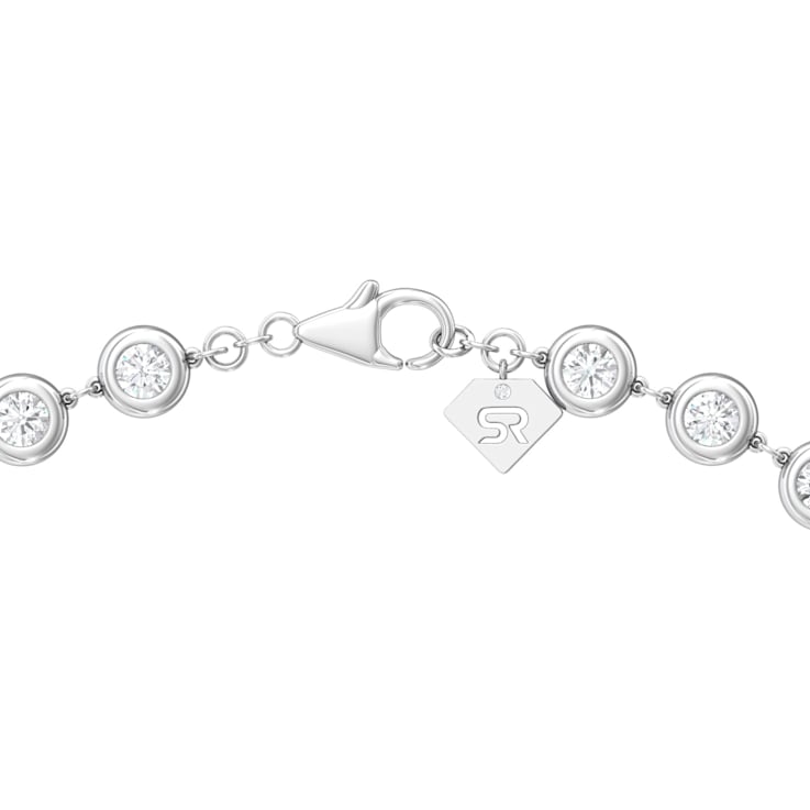 14K White Gold Lab Grown Diamond by the Yard 20 Inch Station Necklace