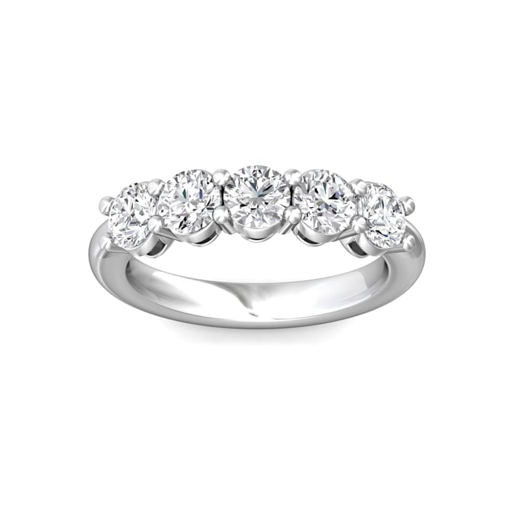 Lab Grown Diamond 5 Stone Shared Prong Band