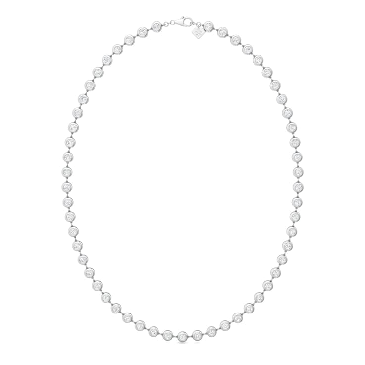 14K White Gold Lab Grown Diamond by the Yard 20 Inch Station Necklace