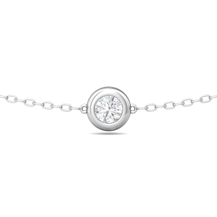 14K White Gold 5 Stone Lab Grown Diamond by the Yard 18 Inch Station
Necklace With 2 Inch Extender