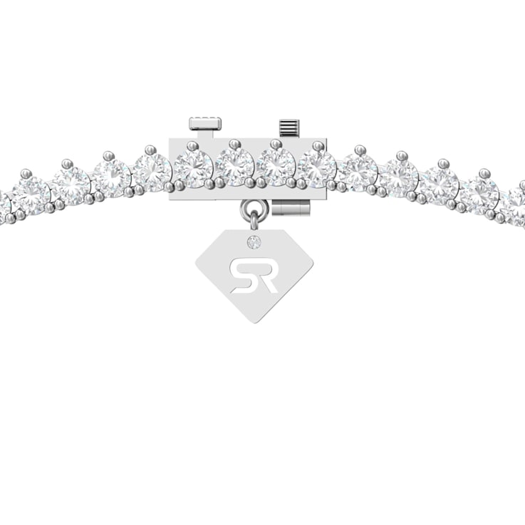 18K White Gold Riviera Lab Grown Diamond 16 Inch Graduated Necklace