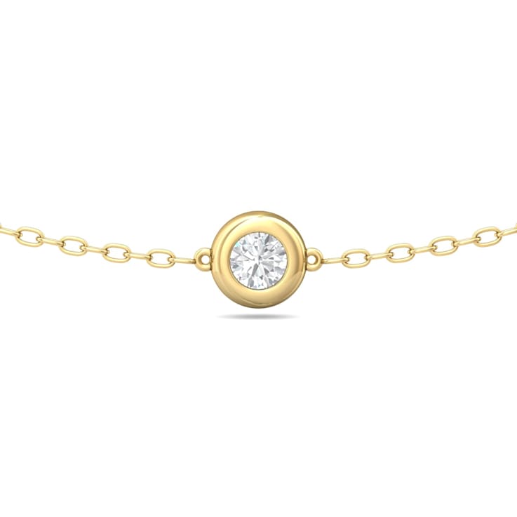 14K Yellow Gold 5 Stone Lab Grown Diamond by the Yard 18 Inch Station
Necklace With 2 Inch Extender