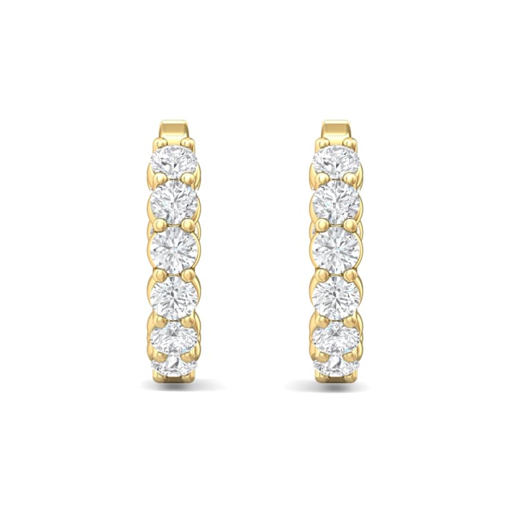 14K Gold Lab Grown Diamond Classic Hoop Earrings 5.20ctw