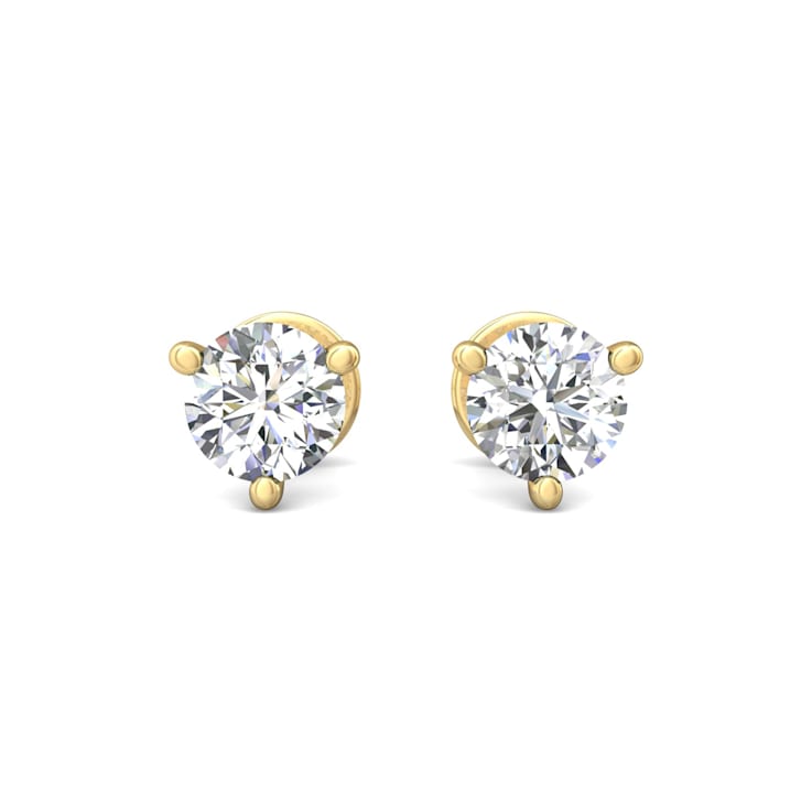 18K Gold Lab Grown Diamond Stud Earrings 1.55ctw