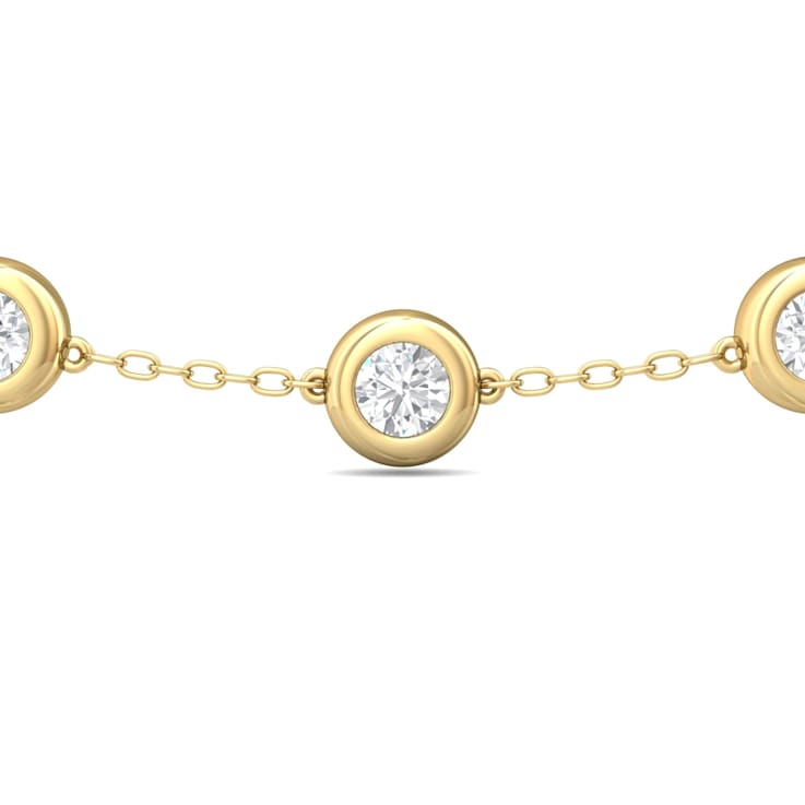 14K Yellow Gold Lab Grown Diamond by the Yard 16 Inch Station Necklace
With 2 Inch Extender