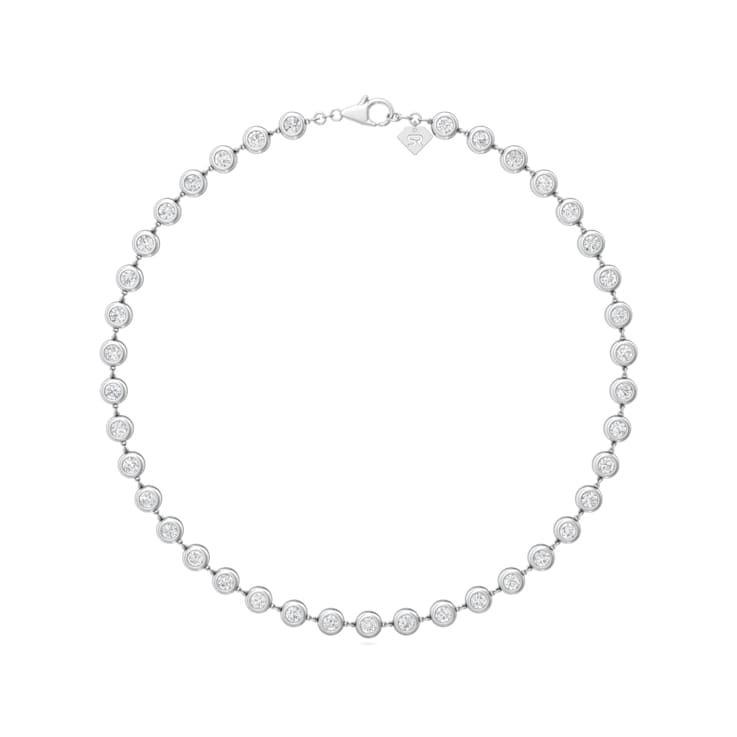 14K White Gold Lab Grown Diamond by the Yard 15 Inch Necklace