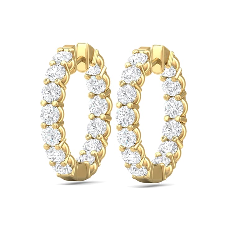 14K Gold Lab Grown Diamond Classic Hoop Earrings 6.75ctw