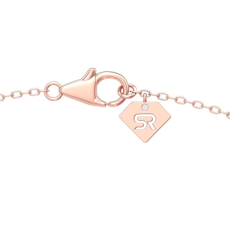 14K Rose Gold 5 Stone Lab Grown Diamond by the Yard 16 Inch Drop Necklace
