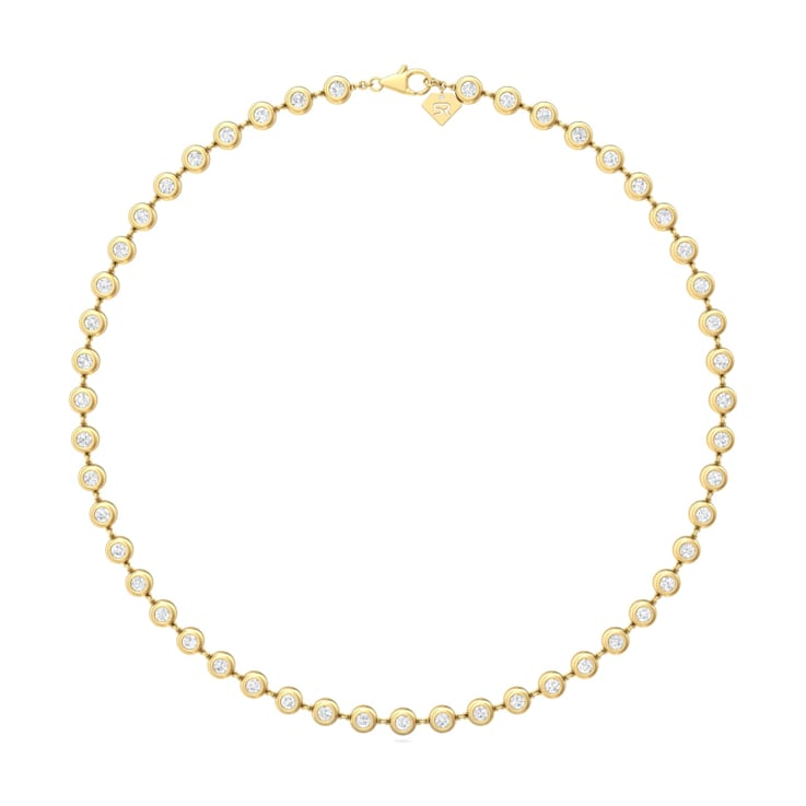 18K White Gold Lab Grown Diamond by the Yard 16 Inch Station Necklace