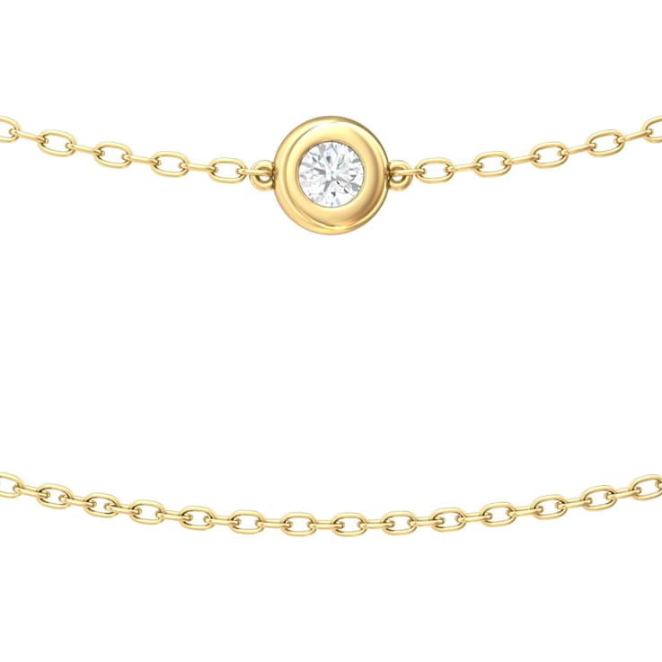 14K Yellow Gold 3 Row Layered Lab Grown Diamond by the Yard 16 Inch
Necklace With 2 Inch Extender