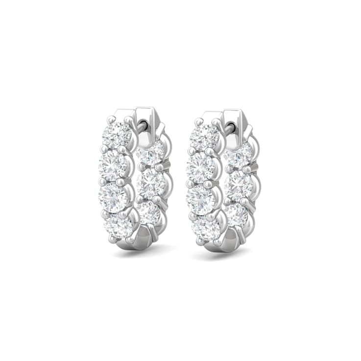 14K Gold Lab Grown Diamond Classic Hoop Earrings 2.90ctw