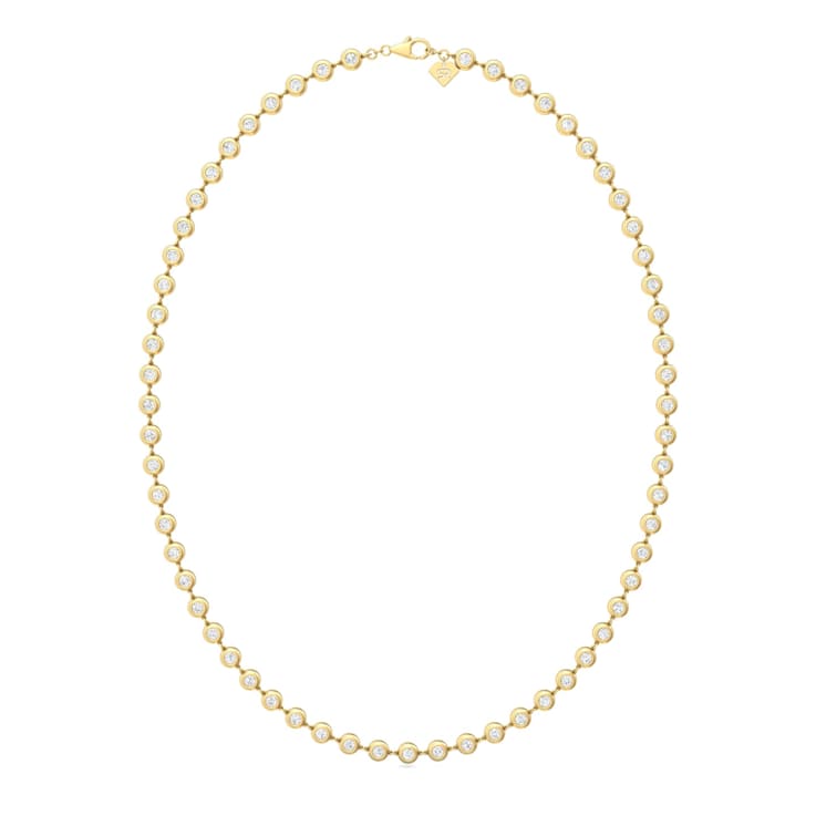 18K Yellow Gold Lab Grown Diamond by the Yard 20 Inch Station Necklace