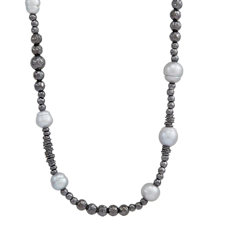 Sterling Silver Grey Fresh Water Pearl Necklace