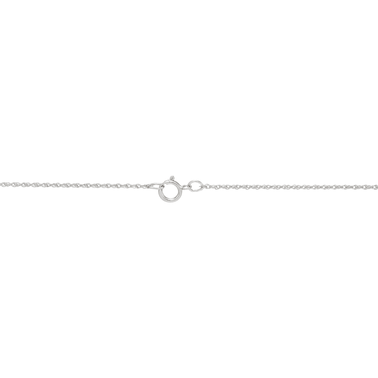 Sterling Silver Freshwater Pearl and Created White Sapphire Pendant with
18" Rope Chain