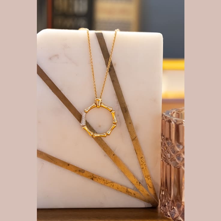 Chimento 18K Bamboo Regular necklace in yellow gold with diamonds