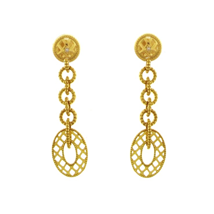 18K Olimpia Earrings in yellow gold with diamond accents
