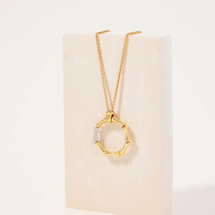 Chimento 18K Bamboo Regular necklace in yellow gold with diamonds