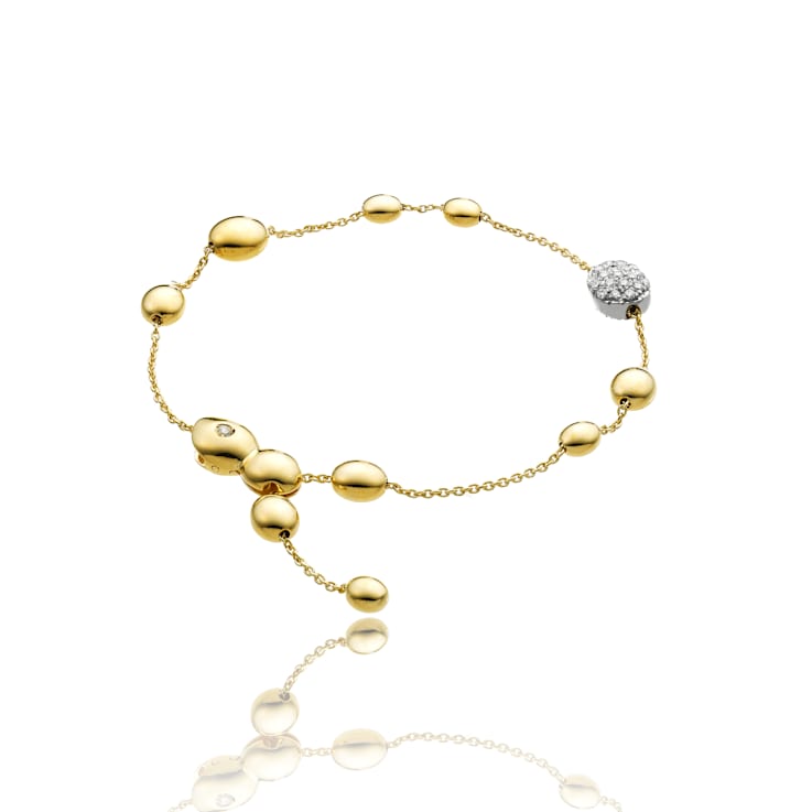 18kt Armillas Acqua bracelet in yellow gold with a 0.27ct diamond bead