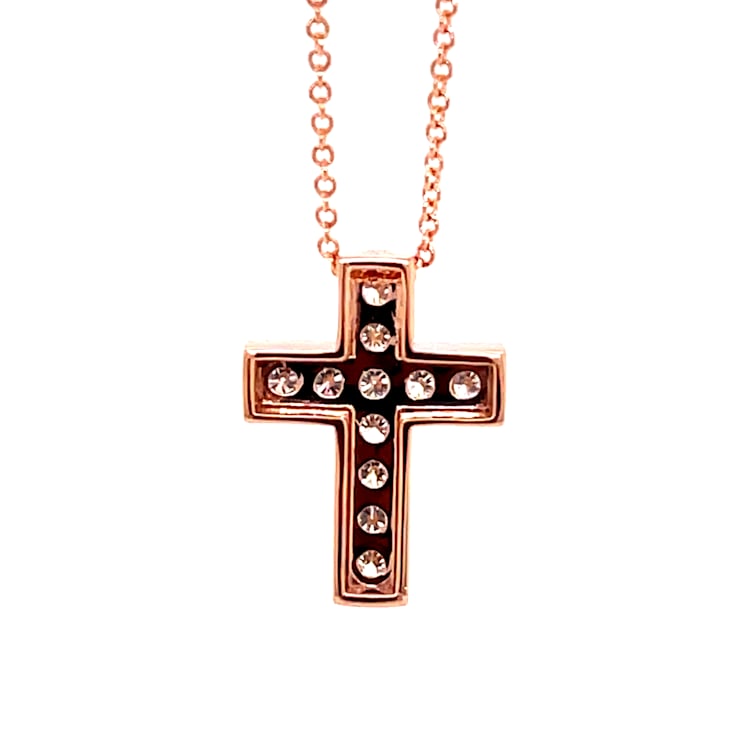 14KT Gold 1/3 CTTW Natural Diamond Cross Pendant