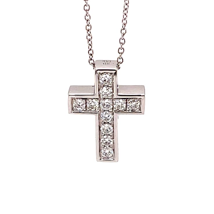 14KT Gold 1/3 CTTW Natural Diamond Cross Pendant