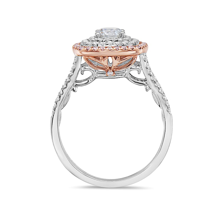 14KT Two Tone White & Rose Gold 1 CTTW Diamond Engagement Ring