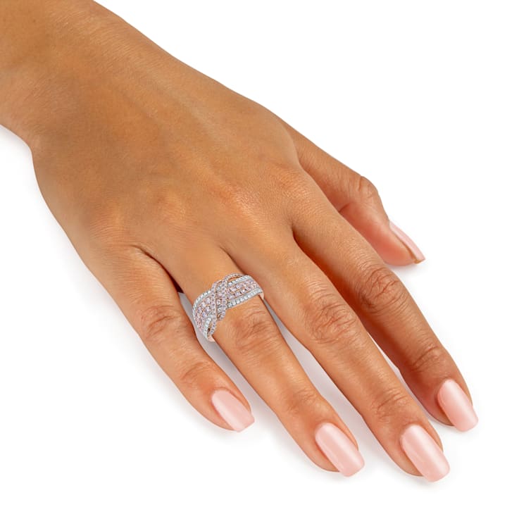 14K 1 CTTW RG Pink & White Diamond Ribbon Ring