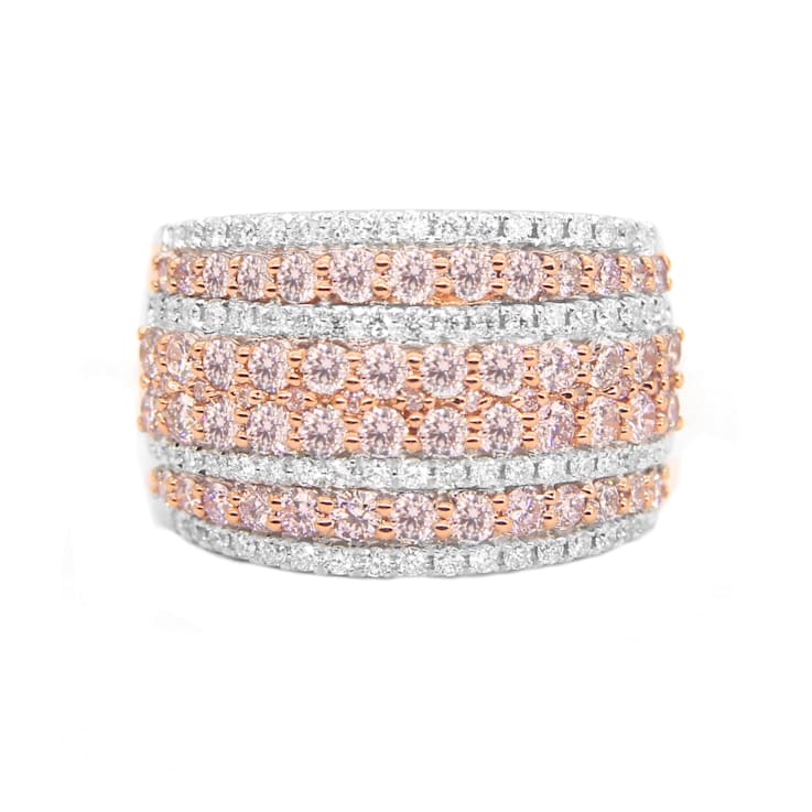 14KT Rose Gold 2 CTTW Pink & White Diamond Band