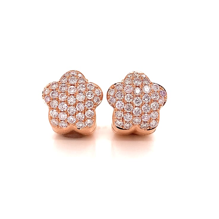 Rose Gold Earrings, Huggie Earrings, Clover Earrings