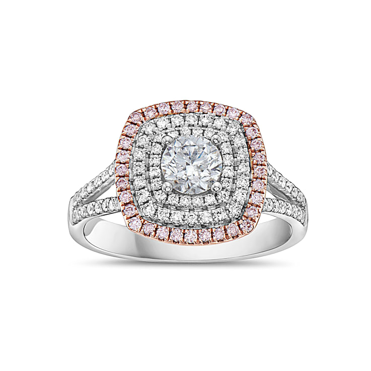 14KT Two Tone White & Rose Gold 1 CTTW Diamond Engagement Ring