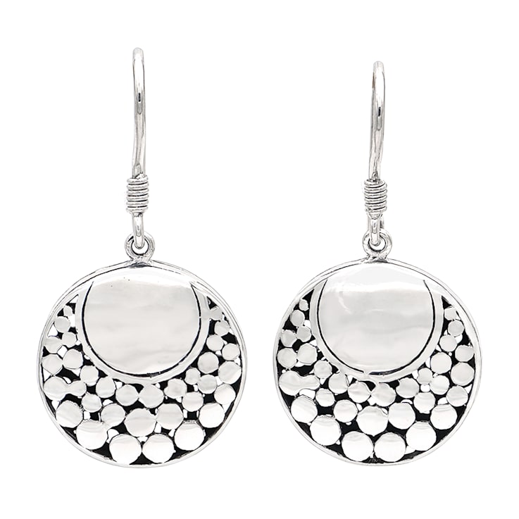 Artisan Balinese Sterling Silver Round Earrings