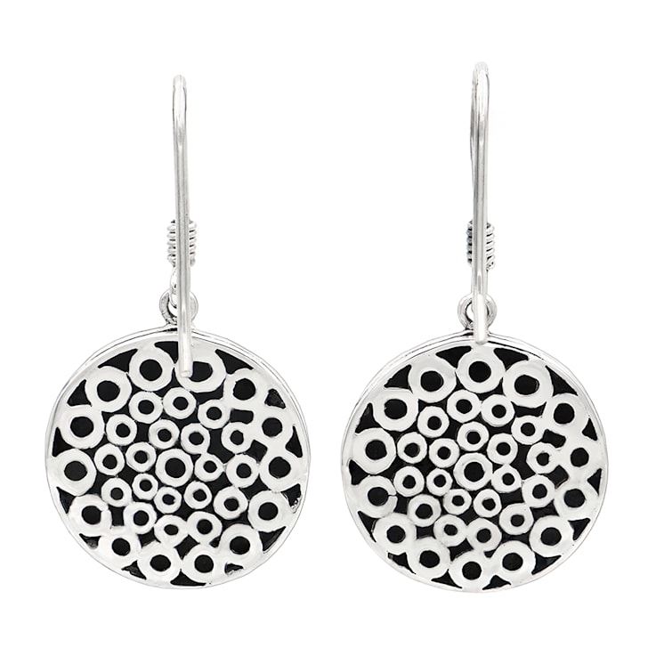 Artisan Balinese Sterling Silver Round Earrings