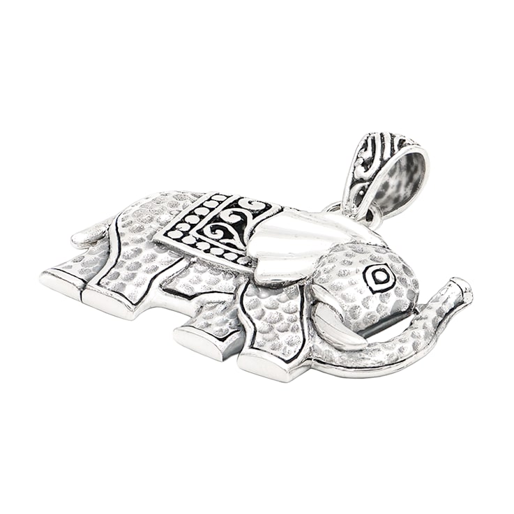 Artisan Balinese Sterling Silver Elephant Pendant