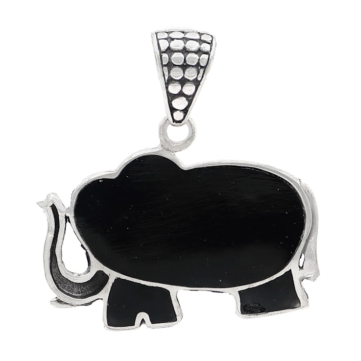 Artisan Balinese Sterling Silver Abalone Elephant Pendant