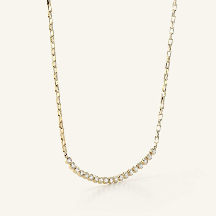 Gumuchian 18kt Yellow Gold and Diamond Bezel Set Moonlight Necklace