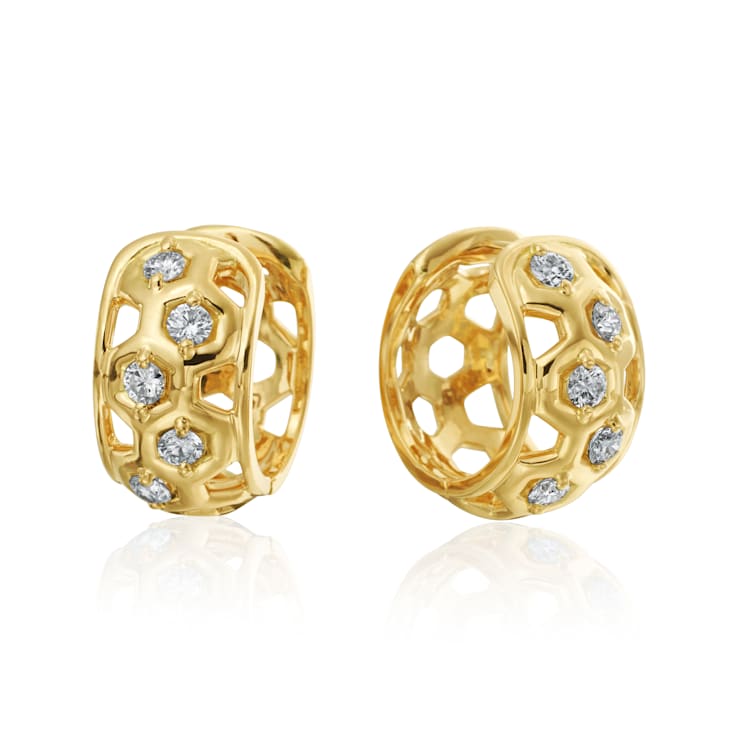 Gumuchian 18kt Gold and Diamond B Collection Hug Earrings