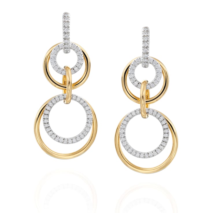 Gumuchian 18kt Yellow Gold and Diamond Convertible Moon Phase Earrings