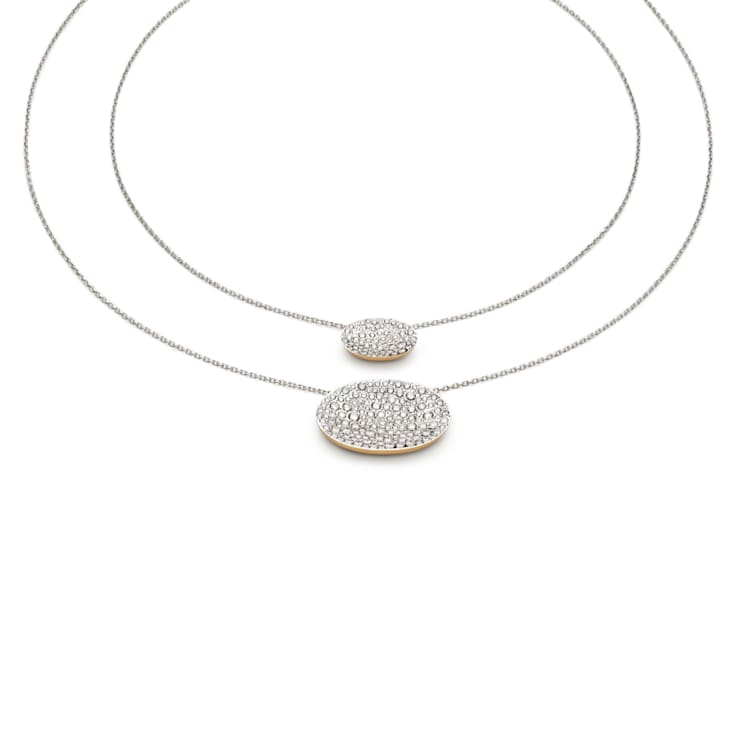 Etna small pendant in white gold and diamonds pavé 0.45ct on gold rope
chain necklace 18k