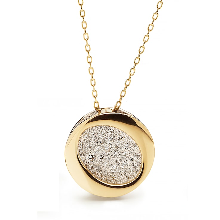 Atolli medium pendant with gold chain in yellow gold 18k and diamonds
pavé 0.75ct