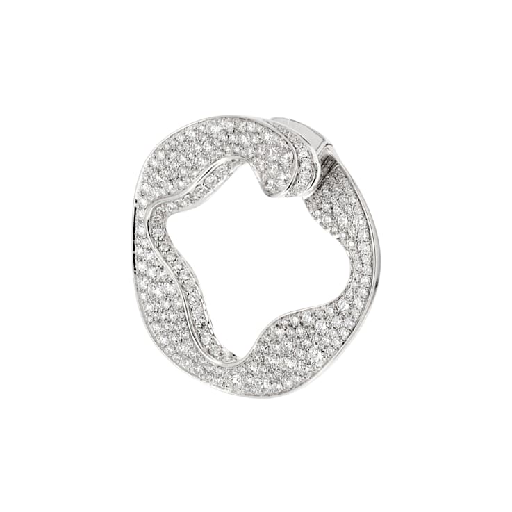 Anniversary100 large round earrings in white gold 18k with white
diamonds pavé 5.13ct