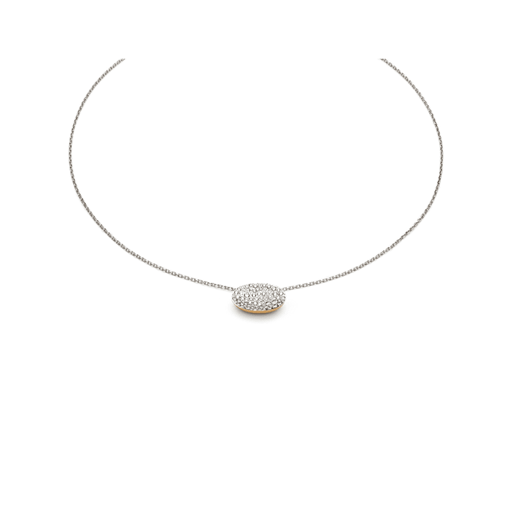 Etna small pendant in white gold and diamonds pavé 0.45ct on gold rope
chain necklace 18k