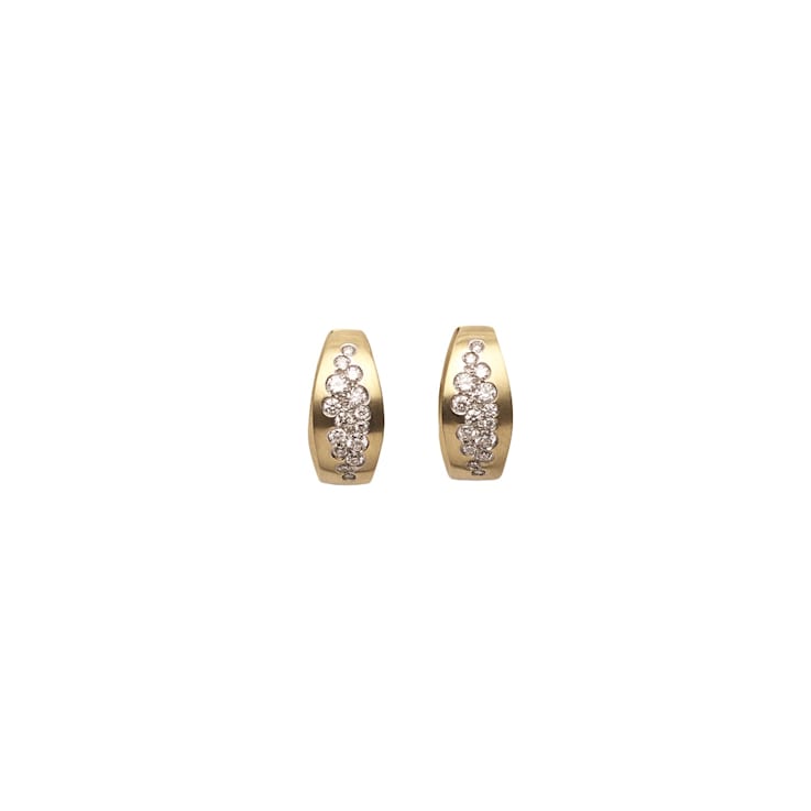 Matera earrings in yellow polish gold 18k and diamonds 0.42ct