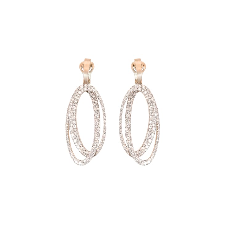 Black and White earrings in white natural gold 18k and two elements in
white diamonds 4,30ct
