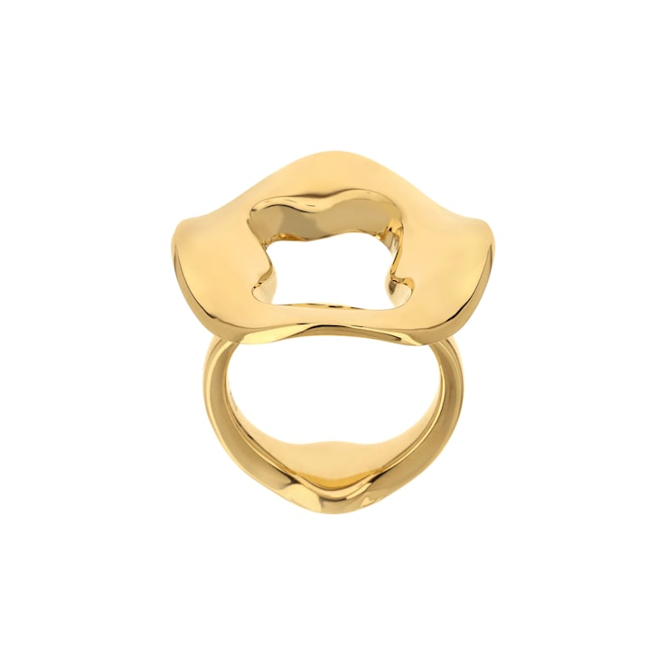 Anniversary100 medium round ring in yellow gold18k