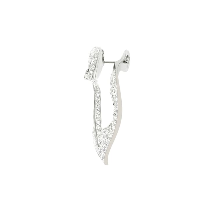 Anniversary100 large round earrings in white gold 18k with white
diamonds pavé 5.13ct