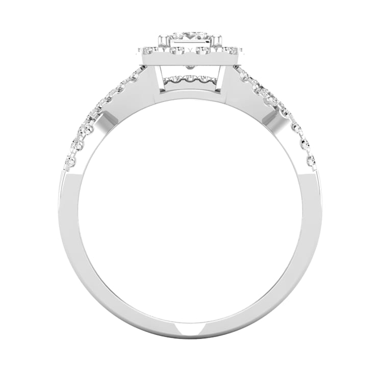 Dazzlingrock Collection Mixed Shape Diamond Halo Wedding Ring Set 1.0ctw
18K White Gold