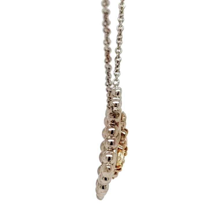 0.50Ctw Yellow Diamond Necklace in 14K Two Tone